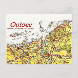 Carte postale colorée de la mer Baltique Allemagne
