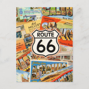 Carte postale colorée de la route 66