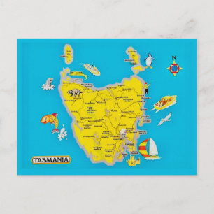 Carte postale colorée de Tasmanie
