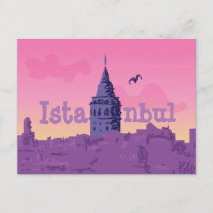 Carte postale colorée d'Istanbul