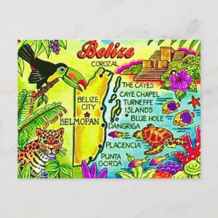 Carte postale colorée du Belize