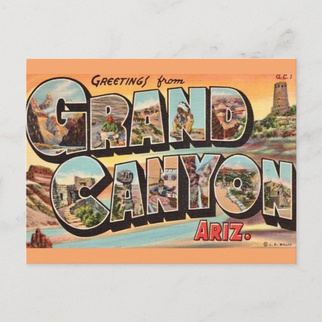 Carte postale colorée du Grand Canyon (Devant)