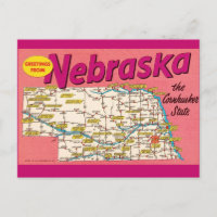 Carte postale colorée du Nebraska