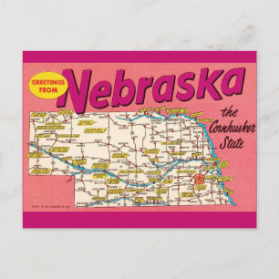 Carte postale colorée du Nebraska