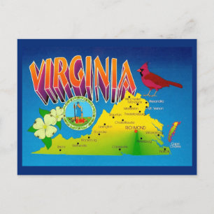 Carte postale colorée et vibrante de Virginie