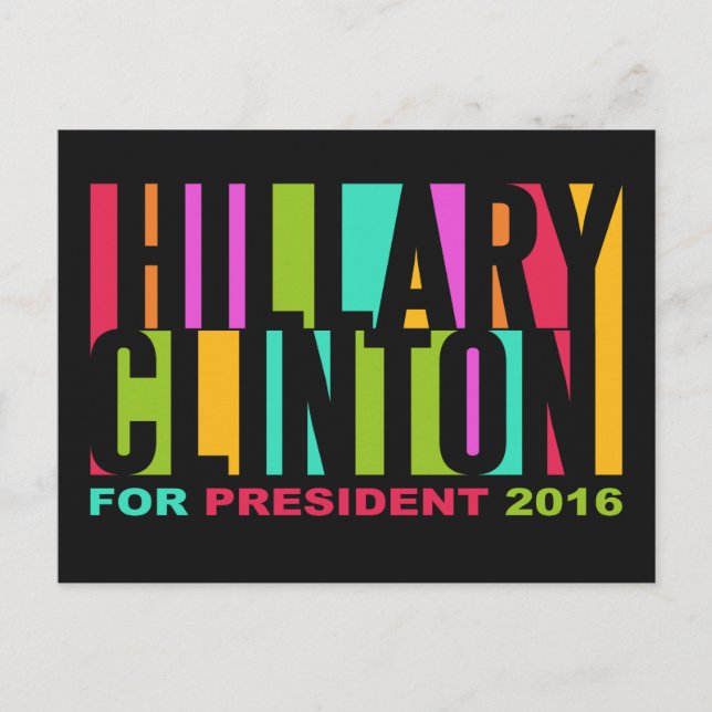Carte postale colorée Hillary Clinton 2016 (Devant)