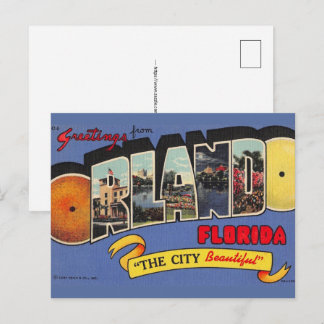 Carte postale colorée vintage d'Orlando