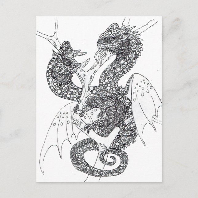Carte Postale Colorez vos propres dragons Chameleon (Devant)
