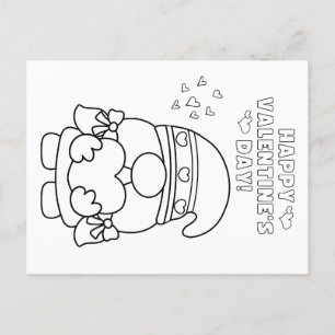 Carte Postale Colorez votre propre valentine pour les enfants (f