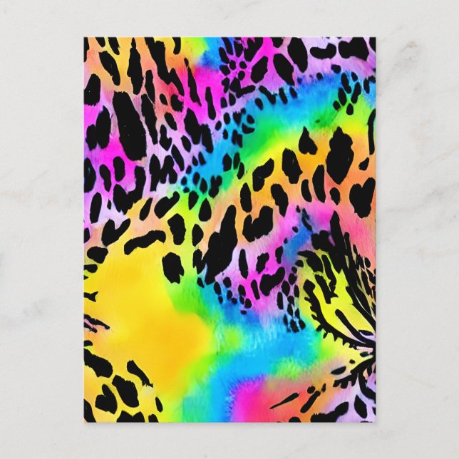 Carte Postale Colorful Animal Print Pattern (Devant)