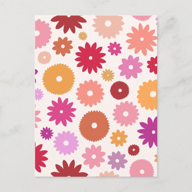 Carte Postale Colorful Blooms Pattern (Devant)