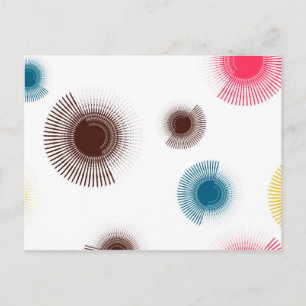 Carte Postale Colorful, cool, trend urban brush strokes circles