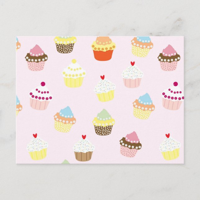 Carte Postale Colorful Cupcakes Pattern (Devant)