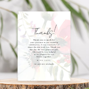 Carte Postale Colorful Floral Overaly Mariage Photo Merci