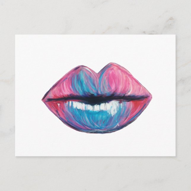 Carte Postale Colorful Lip Art (Devant)