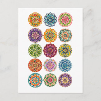 Carte Postale Colorful Mandala Collage