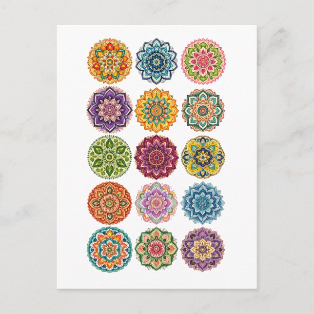 Carte Postale Colorful Mandala Collage (Devant)