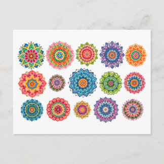 Carte Postale Colorful Mandala Collage