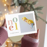 Carte Postale Colorful Noel And Photo | Happy Holidays<br><div class="desc">Colorful Noel And Photo | Happy Holidays</div>