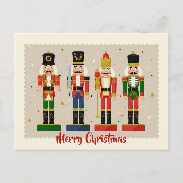 Carte Postale Colorful Nutcracker Soldiers Merry Christmas (Devant)
