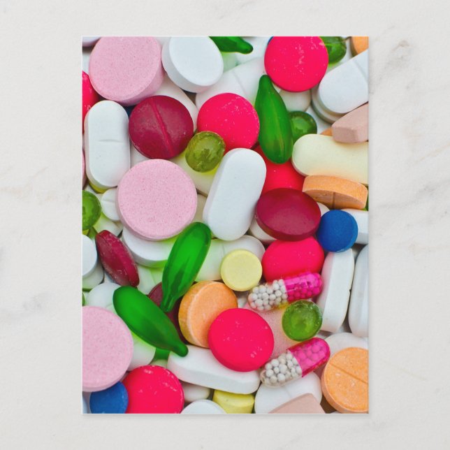 Carte Postale Colorful pills custom product (Devant)