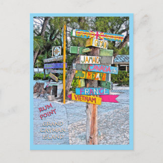 CARTE POSTALE COLORFUL SIGNAGE (COUNTRIES) RUM POINT, GR.CAYMAN