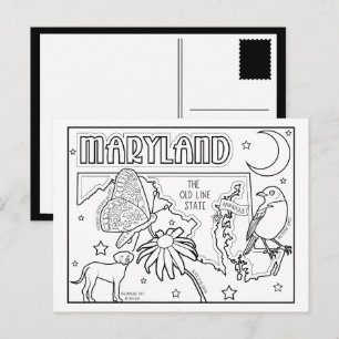 Carte Postale coloriage du Maryland