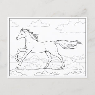 Carte Postale Colorier Horse Gallop