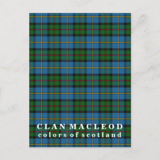 Carte Postale Colors of Scotland Clan MacLeod Tartan