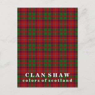 Carte Postale Colors of Scotland Clan Shaw Tartan