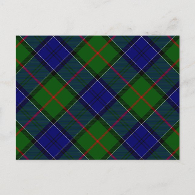 Carte Postale Colquhoun tartan bleu vert plaid (Devant)