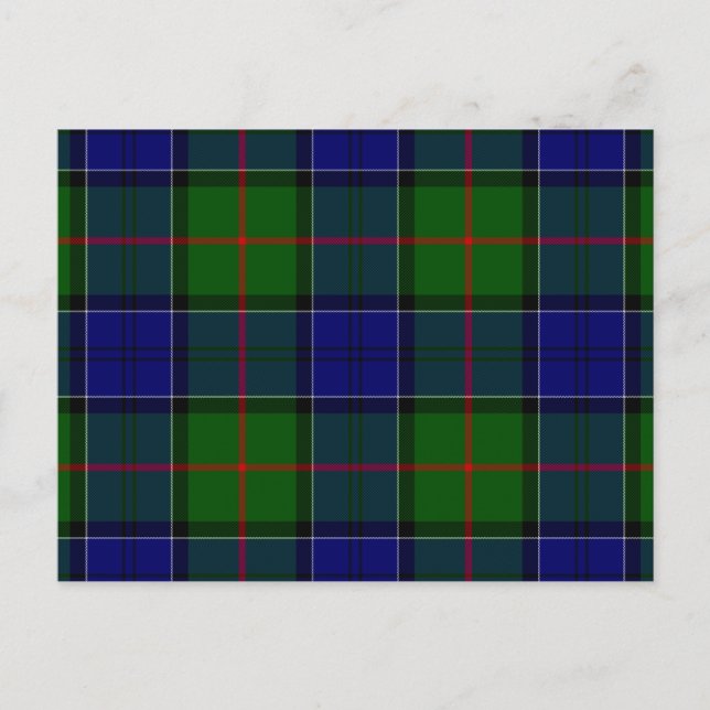 Carte Postale Colquhoun tartan bleu vert plaid (Devant)