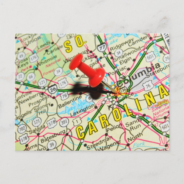 Carte Postale Columbia, Caroline du Sud (Devant)