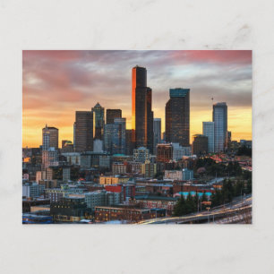 Carte Postale Columbia center and downtown Seattle