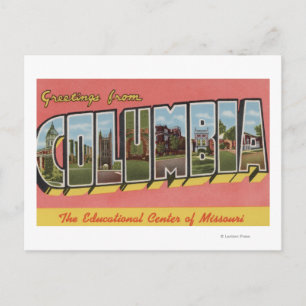 Carte Postale Columbia, Missouri - Scènes de grandes lettres
