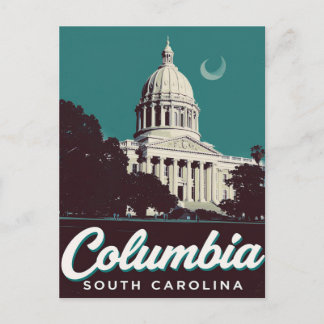 Carte Postale Columbia SC State House Dôme Art Vintage