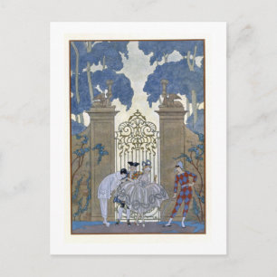 Carte Postale Columbine, illustration pour 'Fetes Galantes' par 