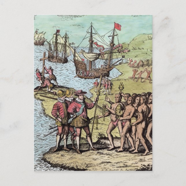 Carte Postale Columbus à Hispaniola (Devant)