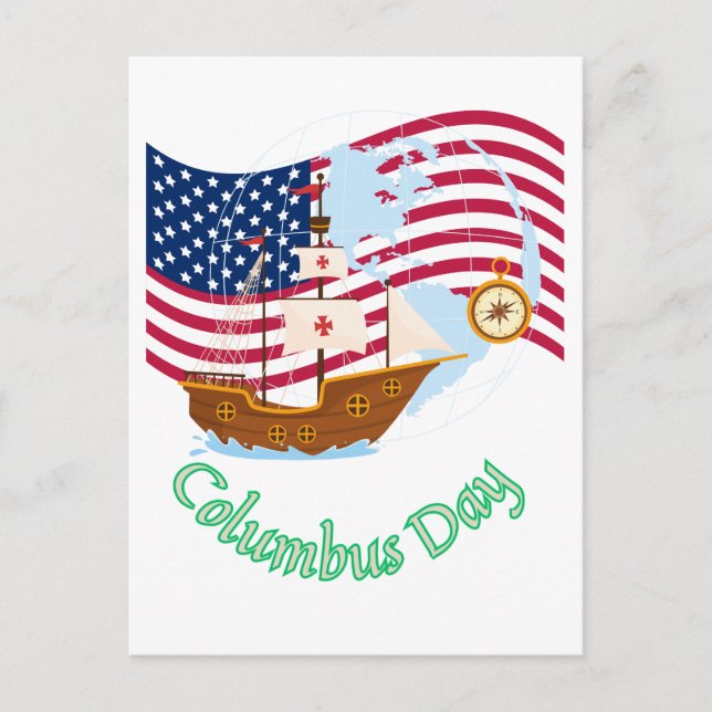 Carte Postale Columbus Day (Devant)