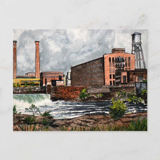 Carte Postale Columbus GA Phenix City AL peinture paysage cadeau (Devant)