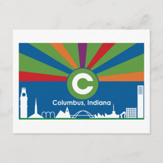 Carte postale Columbus Indiana Flag