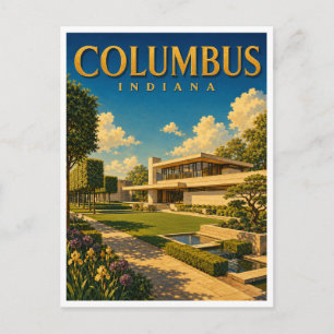 Carte Postale Columbus Indiana House GeoSaga