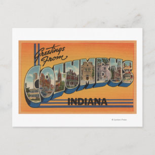 Carte Postale Columbus, Indiana - Scènes de grandes lettres
