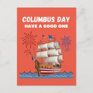 Carte Postale Columbus jour avoir un bon