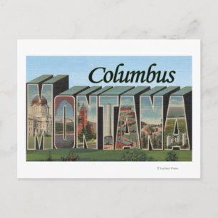 Carte Postale Columbus, Montana - Scènes de grandes lettres