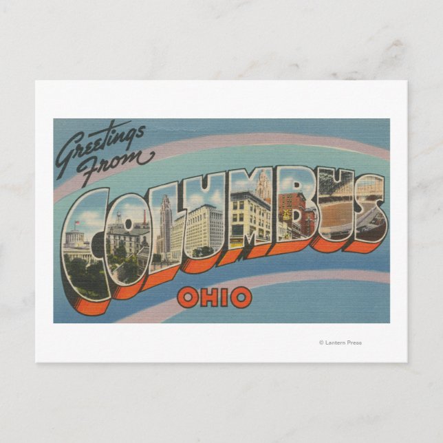 Carte Postale Columbus, Ohio - Scènes de grandes lettres 2 (Devant)