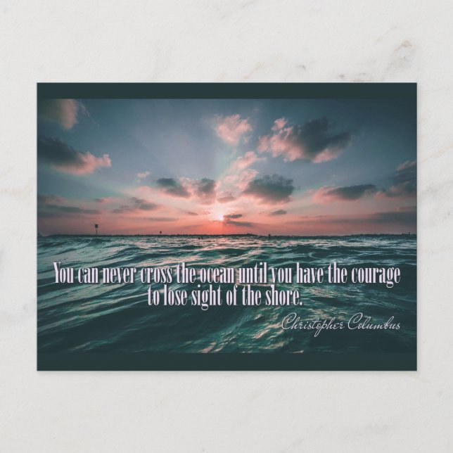 Carte postale Columbus Quote Sunset (Devant)