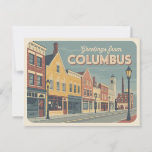 Carte postale Columbus vintage   Salutations de