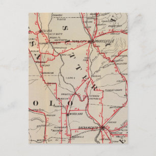 Carte Postale Colusa, Yolo, Napa, Butte, Yuba, Sutter, Solano