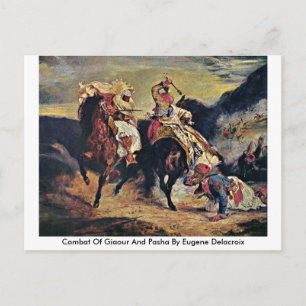 Carte Postale Combat De Giaour Et Pacha Par Eugene Delacroix